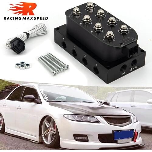 Universal accuair VU4 style 1/4" 4-corner solenoid valve unit , Air ride suspension Manifold Solenoid valve (0-300psi)