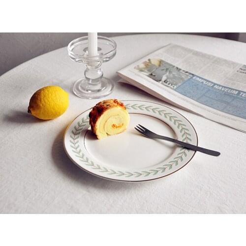 Vintage Phnom Penh Wheat Ear Ceramic 8 Inch Plate Dim Sum Cake Pan