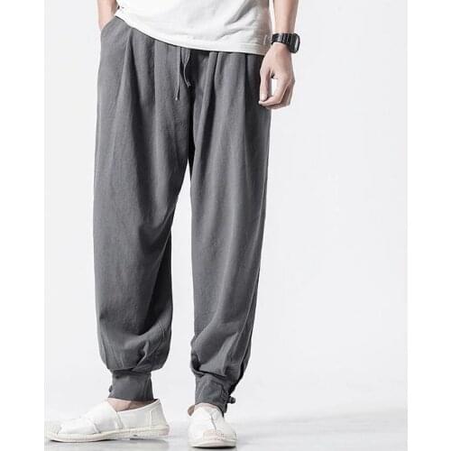 High-grade 4color cotton&linen shaolin monks kung fu pants Spring&Summer tai chi wushu bloomers knickerbockers zen lay trousers