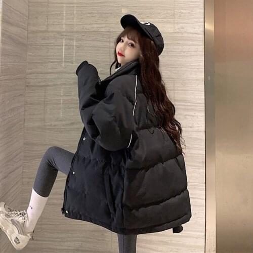 Woman Jacket Parkas Coat Winter Loose Long Black Long Sleeve Cotton Coat Cotton Coat Jacket Women Veste Femme