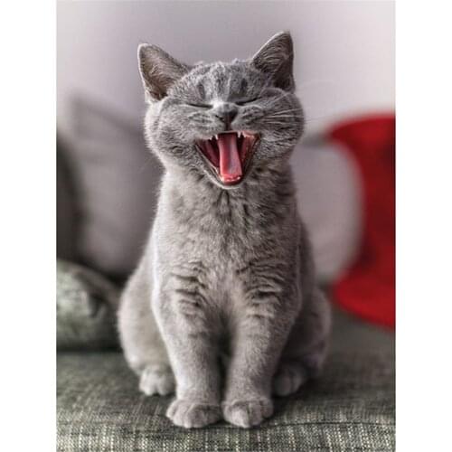 Animal Cat DIY 11CT Embroidery Cross Stitch Kits Needlework Craft Set Printed Canvas Cotton Thread Home Decoration Sell