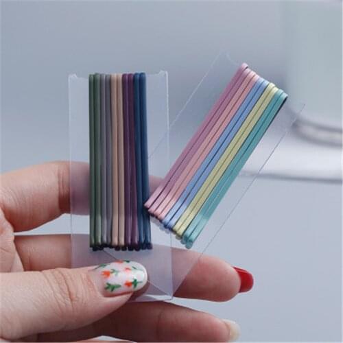 10pcs/set Sweet Fashion Matte Color Hair Clips Candy Color Wave Flat Curved Hairpins Women Girls Hairgrip Wave Barrettes Gift