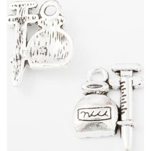 100pcs 18*12MM Vintage silver color medical item charms metal alloy pendants for bracelet necklace earring diy jewelry making