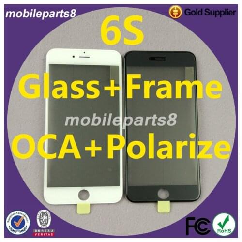 100pcs No bubbles Glass with frame oca polarizer for iPhone 6S galss with frame and oca and polarizer