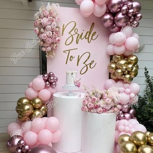 125pcs Macaron Pink Wedding Birthday Party Background Baby Shower Supplies Rose Gold Anniversary Celebration Balloon Garland