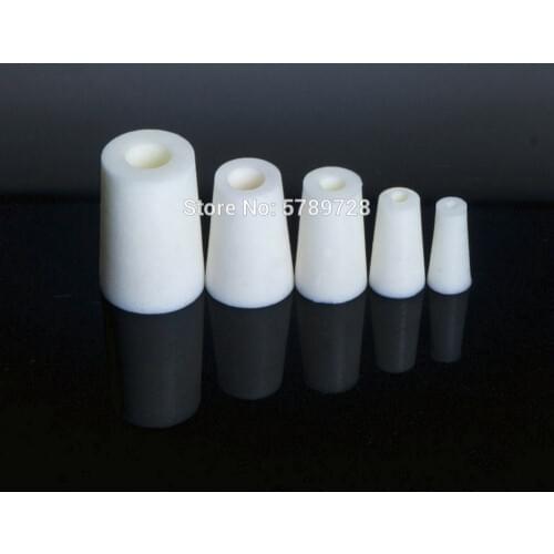 20pcs Lab Silicon Stopper Test Tube Hollow Plug Silica Gel Plug without sand core for Experiment