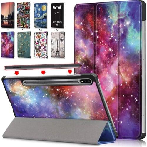 2020 Funda Case For Samsung Galaxy Tab S7 Plus SM-T970 -T975 12.4inch Slim Folding leather Stand Cover tab s7 plus / Auto Sleep