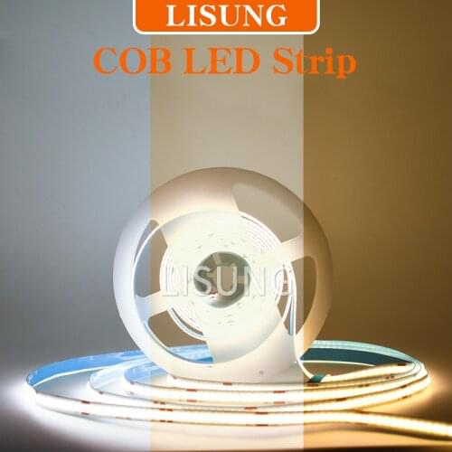 24v Led Strip Cob RA 90 Widh 8mm Ip20 Cuttable Flexible White 3000K 4000K Linear Light Bar Tape No Spot Decoration Lighting