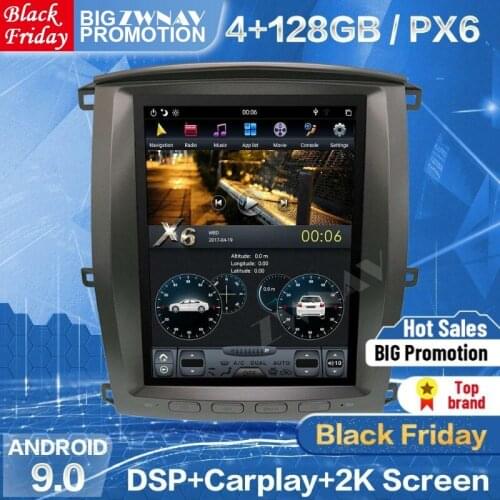 4+128G Tesla Screen For Toyota Land Cruiser 100 LC100 For Lexus LX470 2002-2007 Android Unit Multimedia Player GPS Radio Stereo
