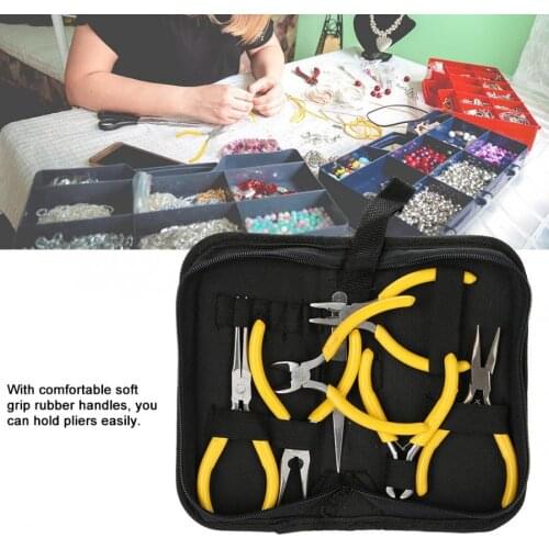 6pcs Professional Jewelry Pliers Tools Kit Long Bent Nose Pliers Making DIY High Quality Steel Jewelry Tool For Jewelry Making a