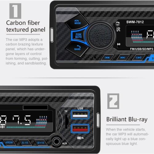 Car 12V Wireless Bluetooth USB MP3 Player Receiver Multimedia with Remote