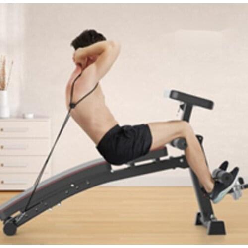 Household multi-functional supine board thickened steel pipe abdominal fitness equipment multi-speed folding dumbbell stool