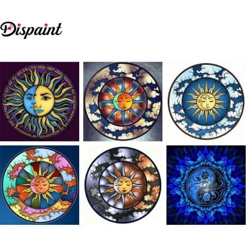 Dispaint 3D Diamond Painting "Sun moon scenery" DIY Full Rhinestones Drill Cross-stitch Kits Square Round Diamond Embroidery