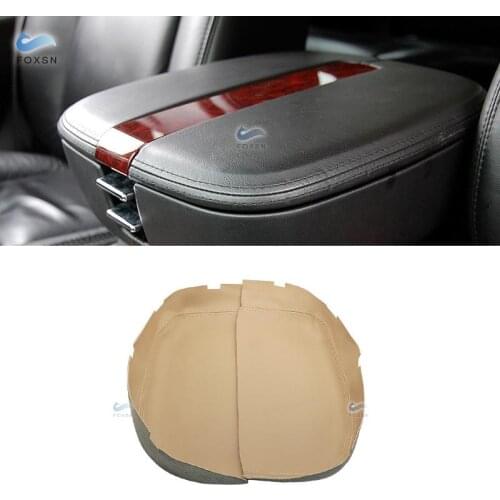 For Cadillac Escalade 2007 2008 2009 2010 2011 Car Microfiber Leather Center Control Lid Armrest Box Cover Sticker Trim Beige
