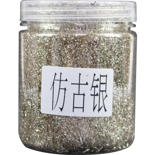 Imitation Gold Leaf Wire,Alloy Thread Imitation Antique Silver Foil Wire for Tinsel Wall Decoration,Nail Art,Arts and Crafts,5g