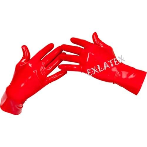 Latex Gloves Unisex Gloves Short Latex Gloves Latex Rubber Mixed Toe Wrist Gloves Fetish Costume Female Mittens