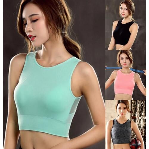 Fashion Lady Sport Bra Solid Color Shockproof Mesh Padded Running Yoga Sport Bra Underwear push up bra female underwear sexy bra