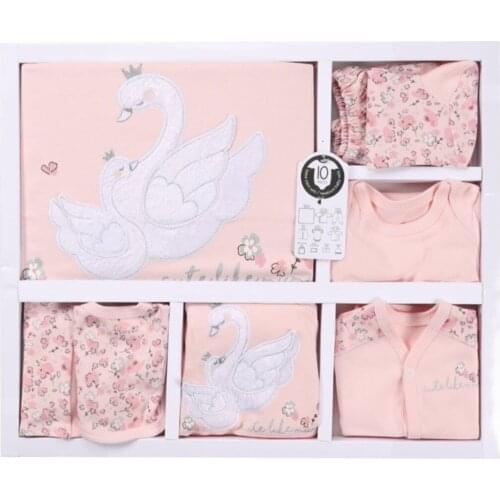 Authentic Baby Girl Swans as 10 Piece Hospital Output The Zibin Set Baby set Lux 100 Cotton high quality