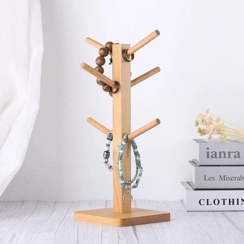 Hanging Organizer Wood Jewelry Display Stand for Necklace Ring Bracelet Showcase Holder Pendant Multifunctional Organizers