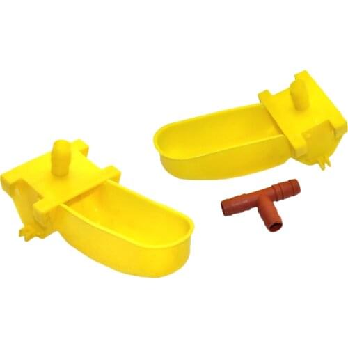 Bird quail automatic drinking cups 9.5mm Connection Tee Yellow Bird Quail Pigeon Automatic drinking cups Animal feeding 50 Pcs