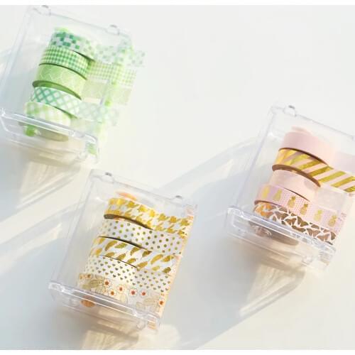 Diy tape holder desktop tape deconsolidator cutter tape storage box befriend light green tape dispenser