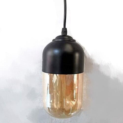 Modern Fashion Amber Glass Chandelier Lron Lamp Holder Oval Shape Bedroom Study Living Room Dining Room New Chandelier