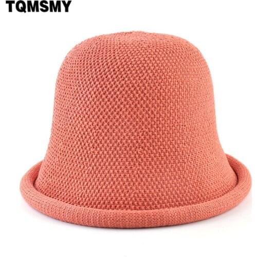 TQMSMY Summer Sun Hat Women Solid Color Staw Beach Cap Ladies Vintage Panama Caps Breathable Floppy Sun Protection Bonnet E144