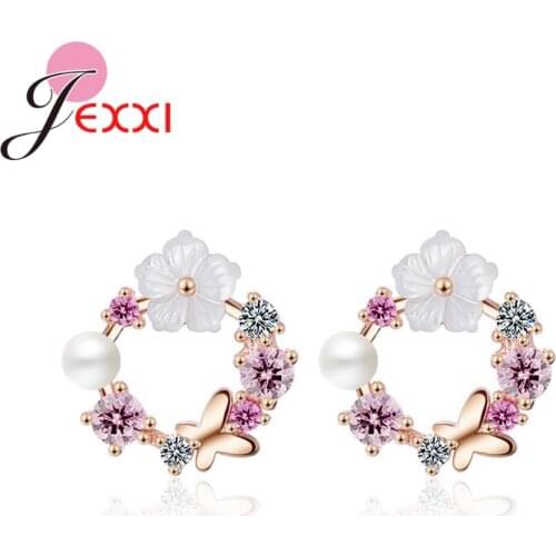 High Quality Pretty Garland Shape For Women Girls Party Engagement Jewelry 925 Sterling Silver Stud Earring Wholesale