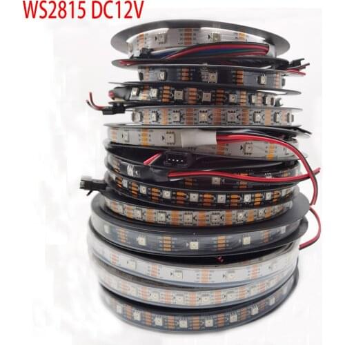 WS2815 DC12V WS2812B WS2813 LED Strip Light RGB Individually Addressable LED Lights Dual Signal 1m 5m 30 60 144 LEDs IP30 65 67