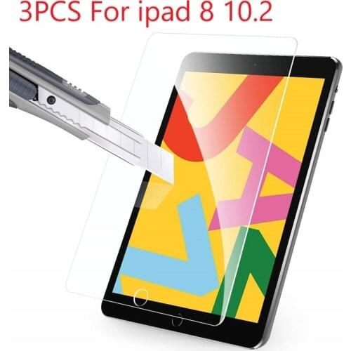 3PCS Screen Protector For iPad 10.2 Tempered Glass For Apple iPad 8 Generation A2270 A2428 A2429 2430 Tablet Protecor Film Guard