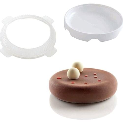 1set Round Eclipse Silicone Cake Mold for Mousses Ice Cream Chiffon Cakes Baking Pan Decorating Accessories Bakeware Tools