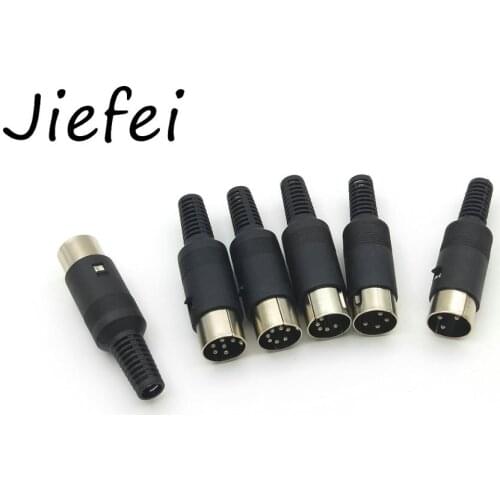 1000pcs New DIN Male Plug 3pin 4pin 5pin 6pin 7pin 8pin Inline Audio AV Connector DIY Parts for Chassis Cable Mount