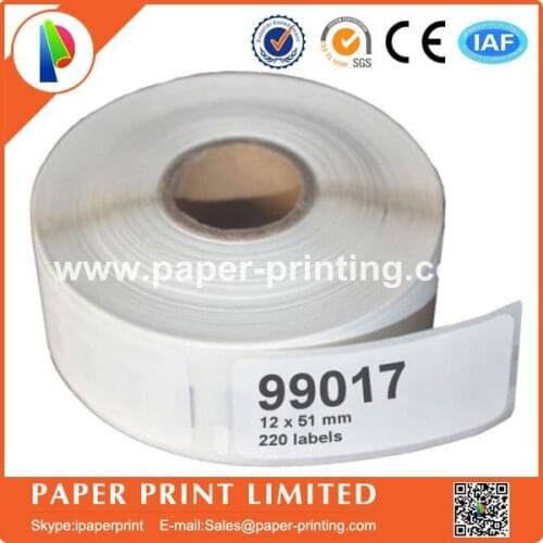 200 x Rolls Dymo Labels 99017, 51x12.5mm, 220labels per roll, DYMO/Turbo compatible labels