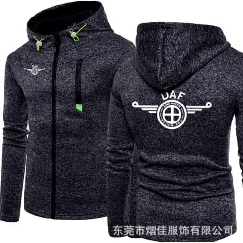 2020 Fashion Men Winter Autumn Mens Motorcycle DAF Hoodies Cotton Casual Zip Male Hooded Coats