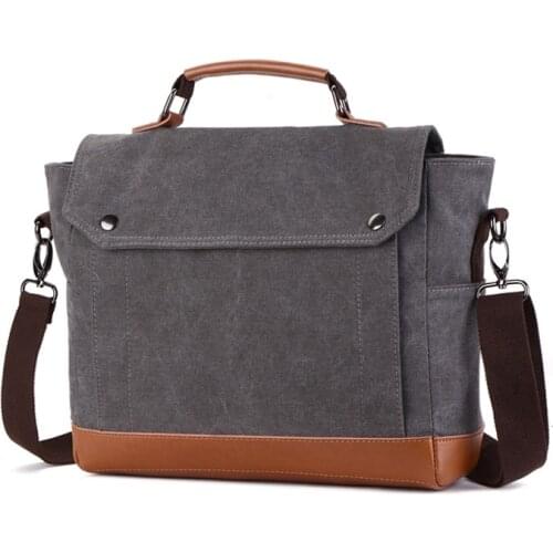 2020 new mens handbag fashion pure cotton canvas business briefcase clerk bag work cross bag 15 inch computer bag Envelope