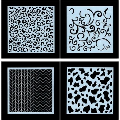 4PCS Leopard clouds pvc Layering Stencils for DIY Scrapbooking/photo album Decorative Embossing DIY Paper Cards Crafts