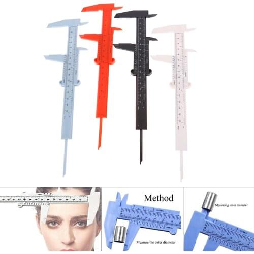3Styles Double Scale Sliding Gauge Eyebrow Ruler Tattoo Permanent Makeup Eyebrow Tattoo Measuring Ruler Caliper Measure Tool