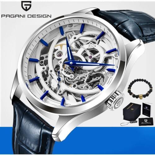 2020 Top Brand PAGANI DESIGN New Leisure Fashion Leather Men Automatic Mechanical Skeleton Waterproof Watches Relogio Masculino