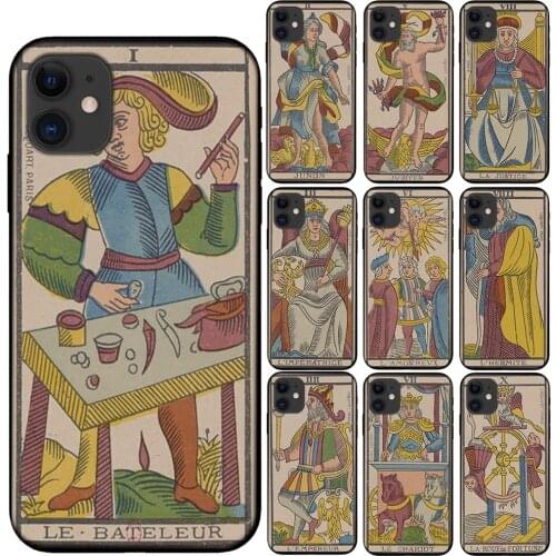 Tarot Soft TPU Case For iPhone 11 Pro Max X XS Max XR 6 6S 7 8 Plus 5S SE 10 Silicone Tarot Black Phone Cover Fundas