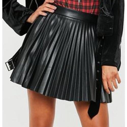 Black Pleated A-Line Women Mini Skirts High Waist Zipper Female Skirt 2021 Spring Streetwear Solid All-Match Casual Lady Bottom