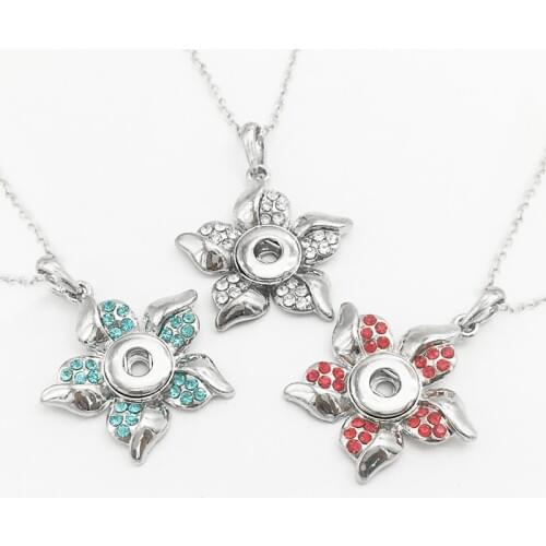 Flower 12mm Snap Button Jewelry Necklace Nc932