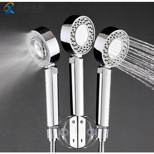 Double-Sided Water Outlet High Pressure Shower Head Bath Sprayer ABS handheld Round Adjustable 4-Point Bathroom Accessories