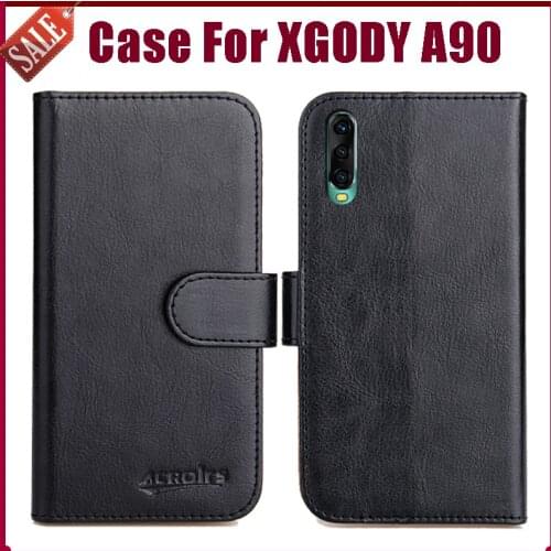 Hot! XGODY A90 Case 6.53" High Quality 6 Colors Flip Soft Leather Phone Wallet Cover For XGODY A90 Case