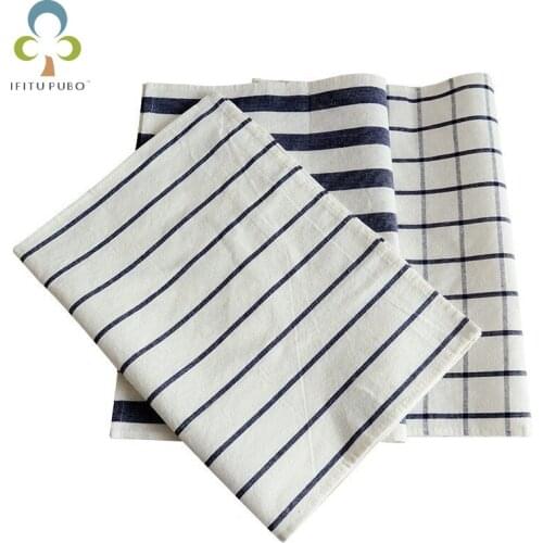 40X60cm Cotton Plaid Striped Tea Towel Napkin Table Napkins Cloth Gourmet Absorbent Dish Cleaning Towels Cocktail Napkin DDJ