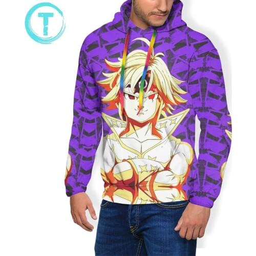 Nanatsu No Taizai Hoodie Meliodas Hoodies Long Length Over Size Pullover Hoodie Outdoor Polyester Men Hoodies