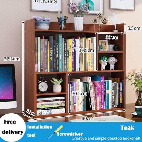 INS Style Multifunctional Desktop Multi-layer Simple Bookshelf Storage Small Bookshelf Decor Kids Bookcase Home Office Storage