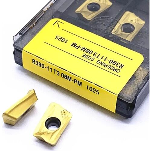 10PC R390 11T308 PM 1025 1130 1030 1040 4240 carbide inserts for indexable face milling turning tools cutter CNC milling machine