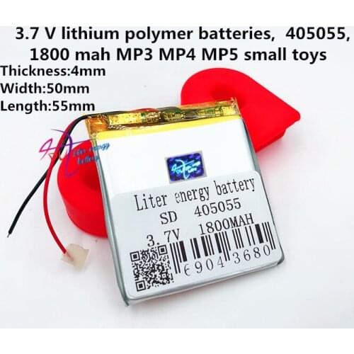 3.7V 1800mAh 405055 Lithium Polymer Li-Po li ion Rechargeable Battery cells For Mp3 MP4 MP5 GPS Battery