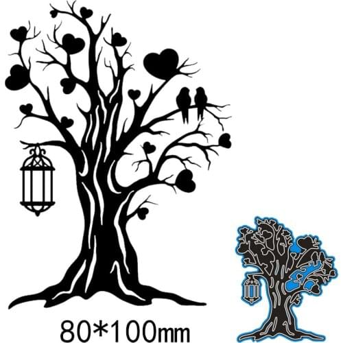 Metal Cutting Dies heart tree frame new for decoration card DIY Scrapbooking stencil Paper Craft Album template Dies 80*100mm