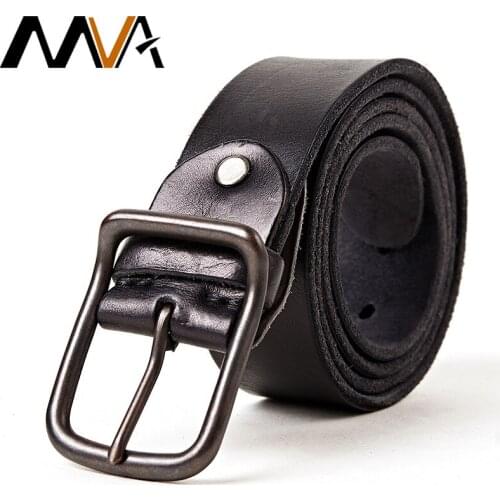 MVA Cow Leather Belt Luxury Strap Male Belts For Fashion Classice Vintage Pin Buckle Men Belt High Quality Belt for Jeans